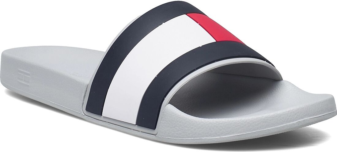 Tommy Hilfiger Rubber Th Flag Pool Slide Shoes Summer Shoes Pool Sliders Grå Tommy Hilfiger