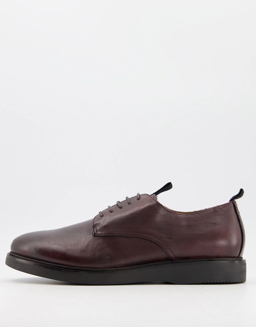 H by Hudson barnstable lace up shoes in burgundy leather-Red  Red