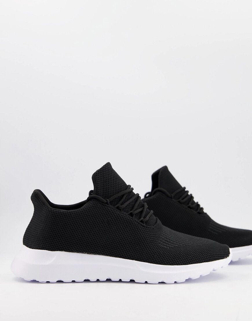 New Look knitted trainer in black  Black