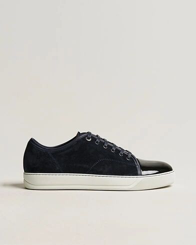 Lanvin Patent Cap Toe Sneaker Navy