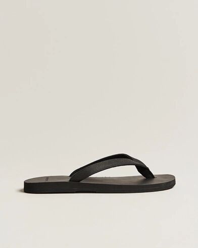 The Resort Co Saffiano Leather Flip-Flop Black/Black