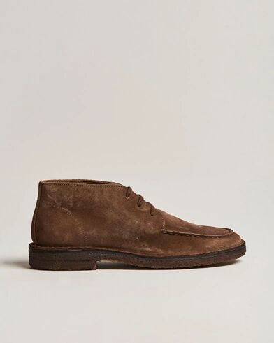 Drake's Crosby Moc-Toe Suede Chukka Boots Tobacco