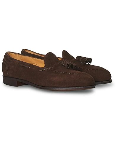 Edward Green Belgravia Tassel Loafer Mink Suede