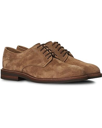 Brunello Cucinelli Plain Toe Derby Stone Suede