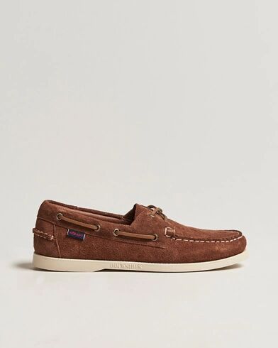 Sebago Docksides Suede Boat Shoe Dark Brown