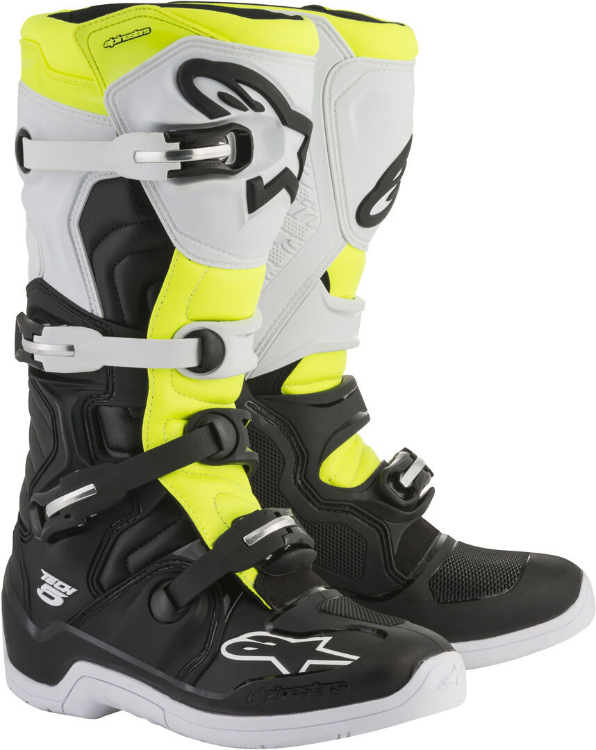 Alpinestars Tech 5 Motocross støvler 51 Svart Hvit Gul