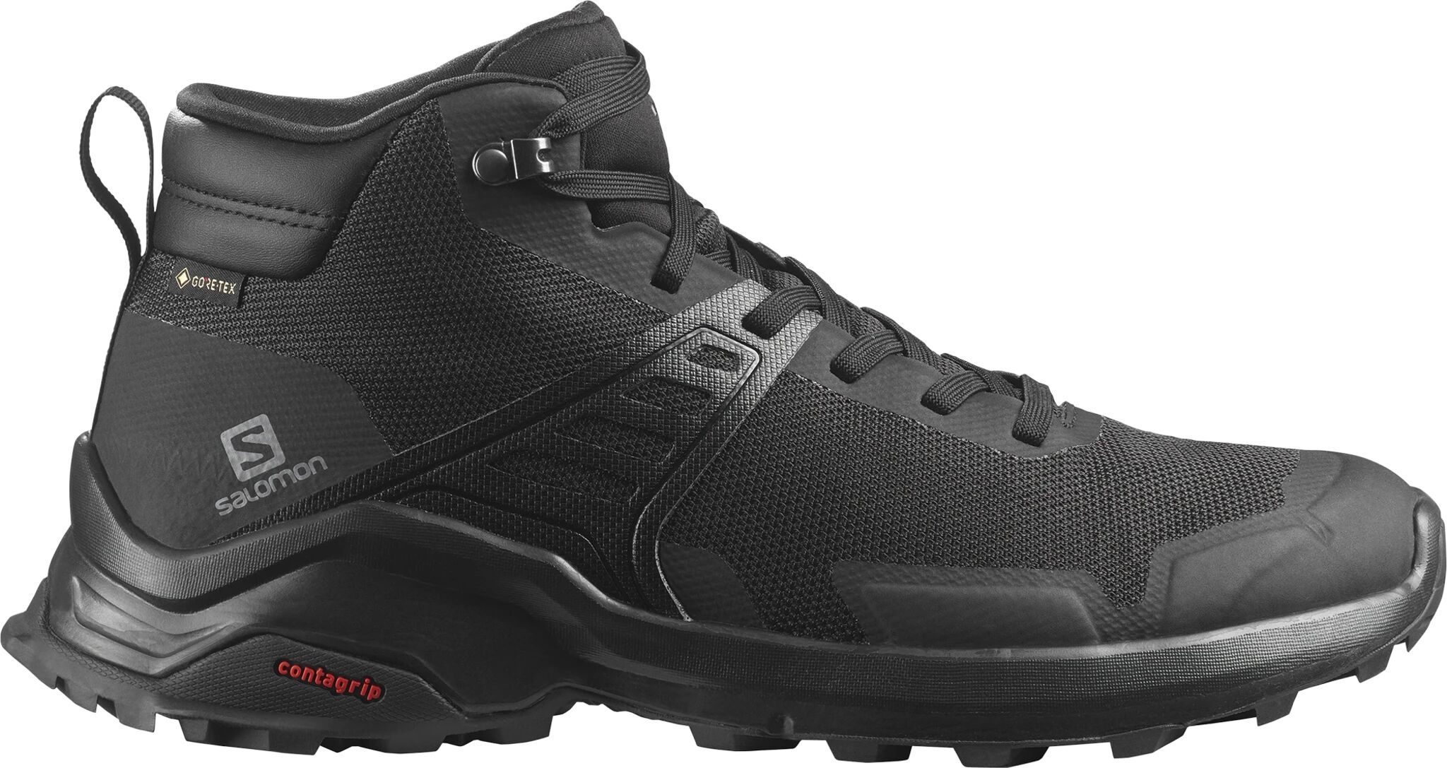 Salomon X Raise Mid GTX, hikingsko herre 44 2/3 Black/black/qush