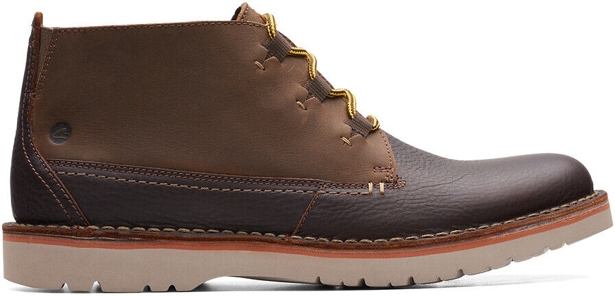 Clarks Botas em pele, Eastford Mid   Castanho