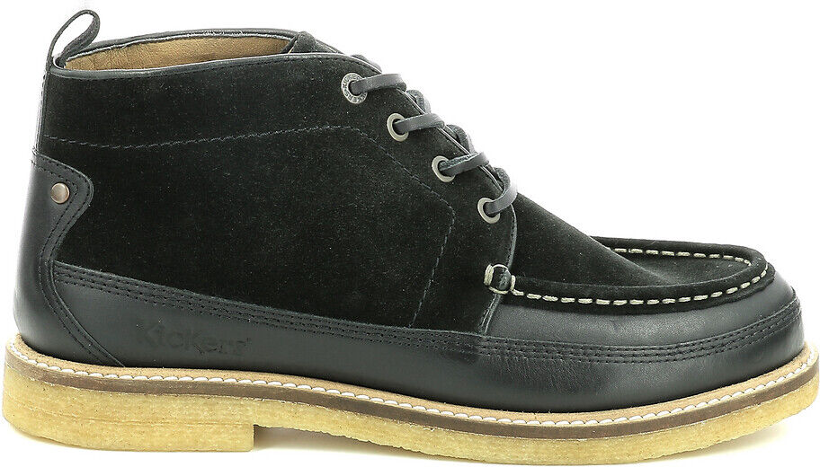 Kickers Botas em pele, com atacadores, Horizou   Preto