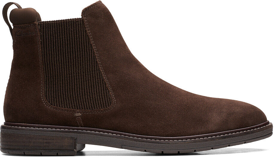 Clarks Botas chelsea em pele, Clarkdale Hall   Castanho-Escuro