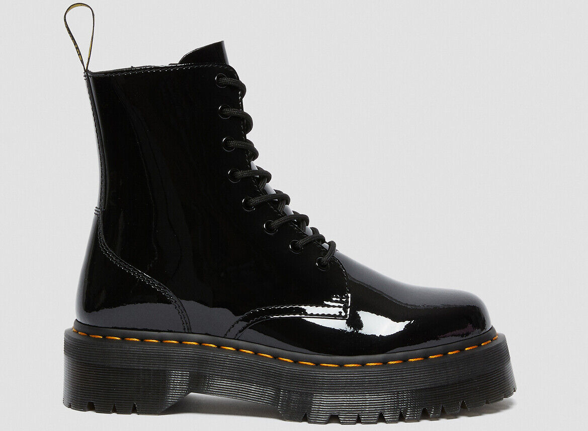 Dr Martens Botas envernizadas com atacadores, em pele, Jadon   Preto