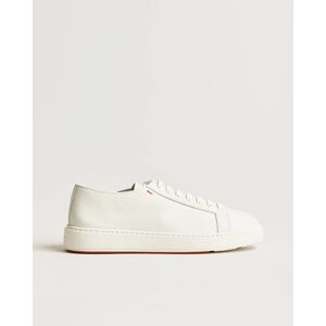 Santoni Low Top Grain Leather Sneaker White Calf