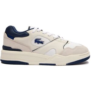 Lacoste Lineshot Leather Logo Trainers Herr, 43, WHT/NVY