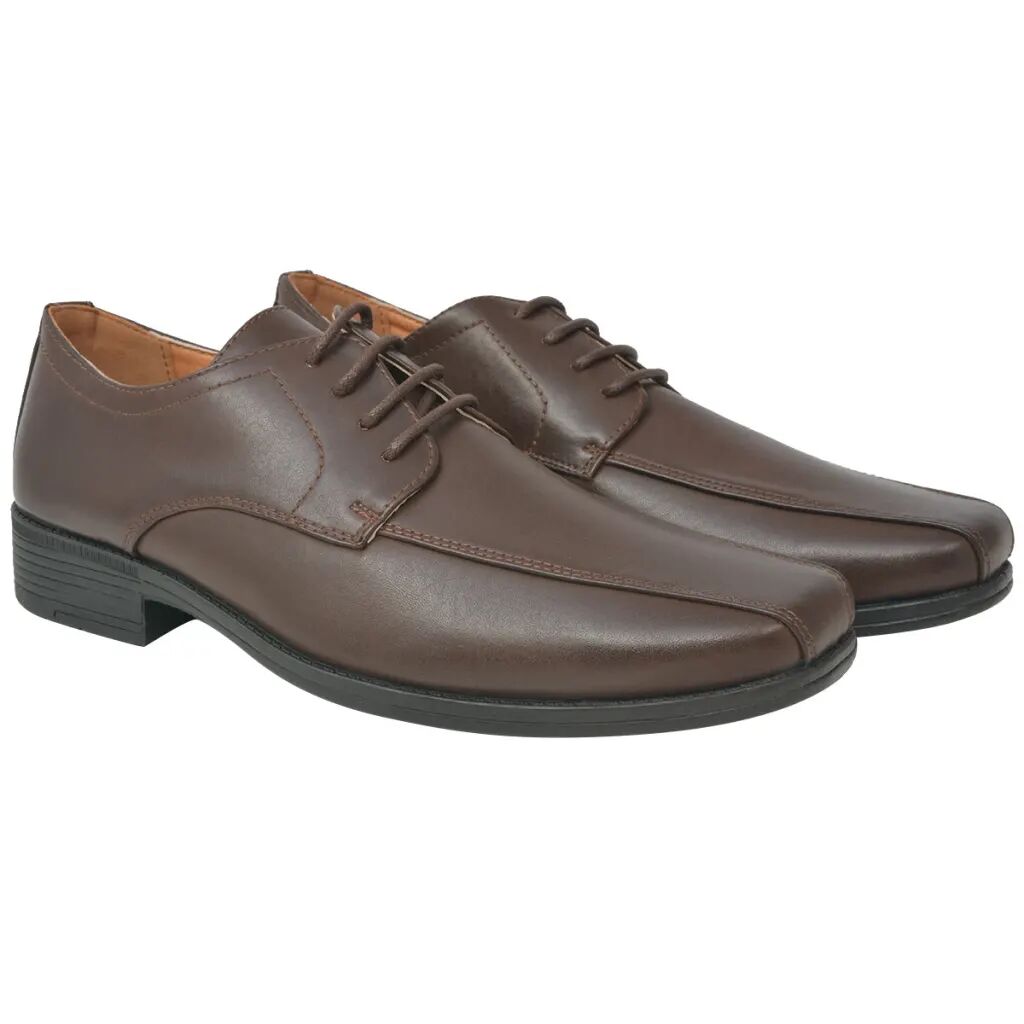 vidaXL Pánske šnurovacie topánky, hnedé, veľkosť 43, PU koža