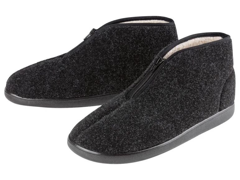 LIVERGY® Pánske papuče s hrejivým vnútrom (42, čierna)