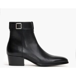 Phixclothing.com Black Buckle Strap Leather Boot - Black / UK 12 EUR 46 US 13 Black UK 12 EUR 46 US 13