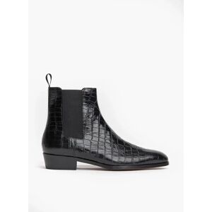 Phixclothing.com Black Croc-effect Leather Chelsea Boot - Black / UK 12 EUR 46 US 13 Black UK 12 EUR 46 US 13