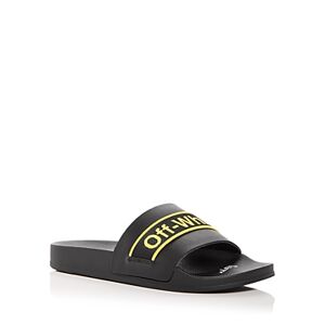Offwhite Off-White Men's Industrial Belt Logo Slide Sandals  - BLACK /YELLOW - Size: 9US / 42EUmale