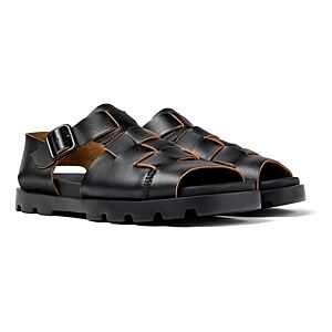 Camper Men's Brutus Buckled Sandals  - Black - Size: 9 US / 42 EUmale