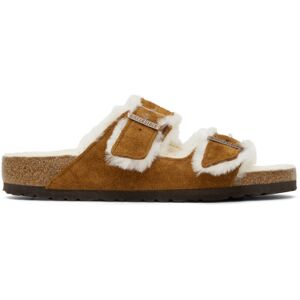 Birkenstock Brown Regular Shearling Arizona Sandals  - 1001128 - Size: IT 45 - male