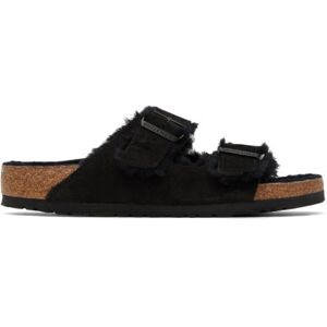 Birkenstock Black Regular Shearling Arizona Sandals  - Black Suede / Black - Size: IT 42 - male