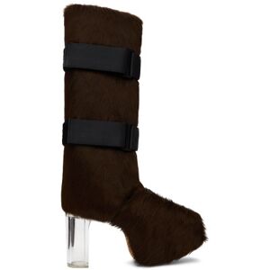 Rick Owens Brown Splint Platform Boots  - 40 BROWN/CLEAR - Size: IT 47 - male