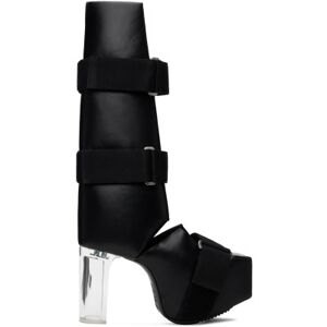 Rick Owens Black Open Splint Kiss Boots  - 90 BLACK/CLEAR - Size: IT 48 - male