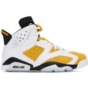 Nike Jordan Yellow Air Jordan 6 Retro Sneakers  - WHITE/YELLOW OCHRE-B - Size: US 10.5 - male