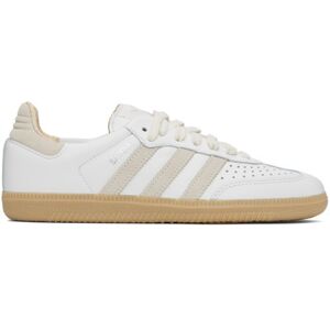 adidas Originals White & Beige Samba OG Sneakers  - Wonder White/Beige - Size: US US 11.5 Women / US 10 Men - female