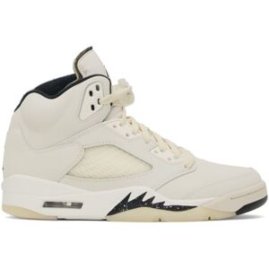 Nike Jordan Off-White Air Jordan 5 Retro Sneakers  - SAIL/BLACK-LT OREWOO - Size: US 9.5 - male