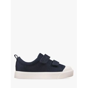 Clarks Kids' City Bright Riptape Trainers - Navy Canvas - Male - Size: C6.5F