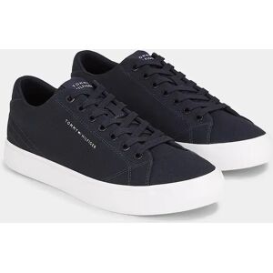 Men's Tommy Hilfiger TH Hi Vulc Detail Mens Low Canvas Trainers - Blue/Black - Size: 7