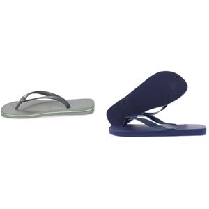 Havaianas, Unisex Adults, Brasil, Flip Flop, Steel Grey, 9/10 UK Unisex Adults' Flip Flops Blue (Navy Blue 0555) - 9/10 UK