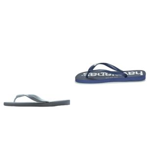 Havaianas, Unisex Adults, Top Mix, Flip Flop, Steel Grey/Steel Grey, 9/10 UK Unisex Top Logomania Flip-Flops, Navy Blue, 9/10 UK