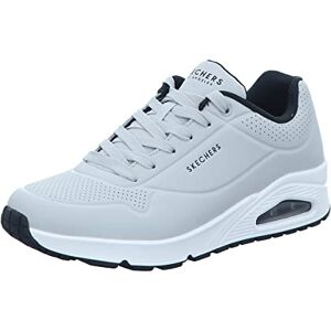 Skechers Men's Uno Stand on Air Trainers, Light Gray Durabuck Black Trim, 8 UK