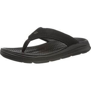 Skechers Men's Sargo Point Vista Flip-Flop, Black Knitted Mesh, 6 UK