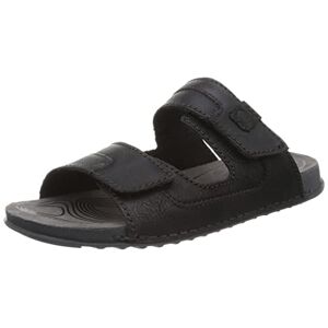 Clarks Men's Crestview Easy Flat Sandal, Black Leather, 10 UK