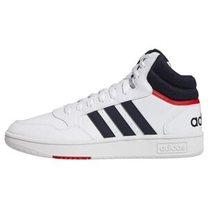 adidas Men's Hoops 3.0 Mid Trainers, Ftwr White/Legend Ink/Vivid Red, 8.5 UK