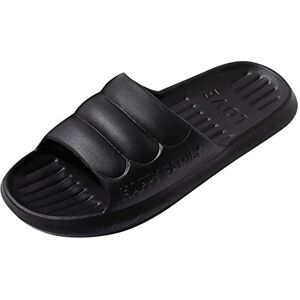 Generic Men'S Casual Slippers 2024 Slippers Shoes Men Slippers Fashionable All Season New Indoor And Outdoor Flat Comfortable Soft Bottom Light Slippers Raiders Mens Slippers (Black, 6)