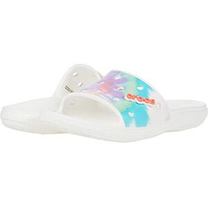 Crocs Classic Tie-Dye Graphic Slide, Unisex Adult Clogs White, UK M10/W11, Cool Multi