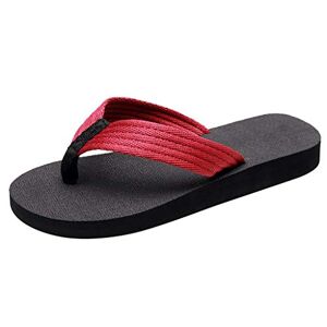Unosheng Sandals Breathable Slippers Men'S Beach Flat Home Summer Shoes Flip Flops Shoes Men'S Slippers Business Shoes Men, Red, 10 Uk