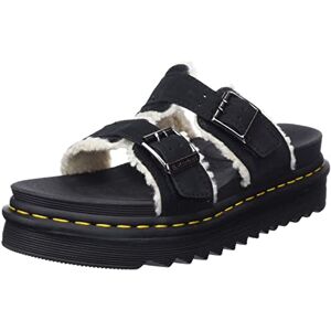 Dr. Martens Men's Myles Sandals, Black E.H. Suede & Cream Sherpa 8Mm, 4 UK