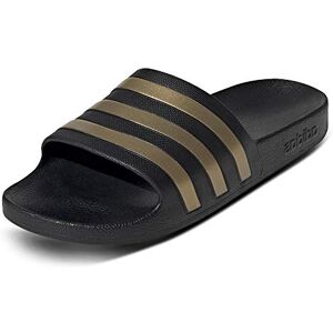 adidas Unisex Adilette Aqua Slides, Core Black/Gold Met./Core Black, 8 UK