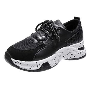 Generic Mens White Sneakers Winter Womens Casual Sneakers Walking Running Sneaker Shoes Stretch Color Block Comfortable Shoes Sports Comfort Shoes Black 3