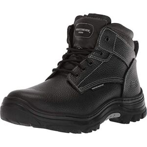 Skechers for Work Men's Burgin-Tarlac Industrial Boot,Black Embossed Leather,8 M US