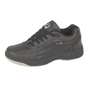 Dek - Dek Orleans Fuller Wide Fittifng Lace Up Ultra Padded Trainers - Black Coated Action Leather/pu, Mens Uk 13 / Eu 47