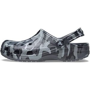 Crocs Unisex Classic Printed Camo Clog, Slate Grey Multi, 12 UK Men/ 13 UK Women