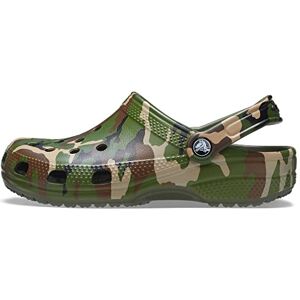 Crocs Unisex Classic Printed Camo Clog, Army Green/Multi, UK M3 W4