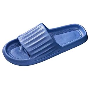 Generic Men'S Casual Slippers 2024 Slippers Shoes Couples Men Shower Room Home Solid Non Slip Breathable Massage Soft Sole Quick Drying Slipper Comfortable Flat Shoes Memory Foam Slippers Men (Dark Blue, 6)