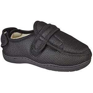 Zedzzz Josh Mens Touch Fasten Slippers Black UK 9/10